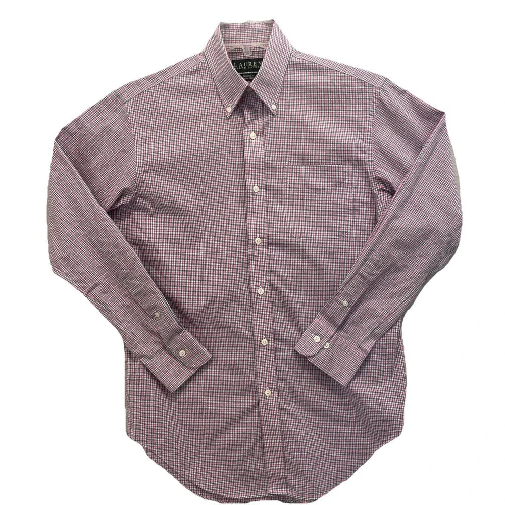 Lauren Ralph Lauren Plaid Button Down Mens Long Sleeve Shirt Multicolor SMALL 15